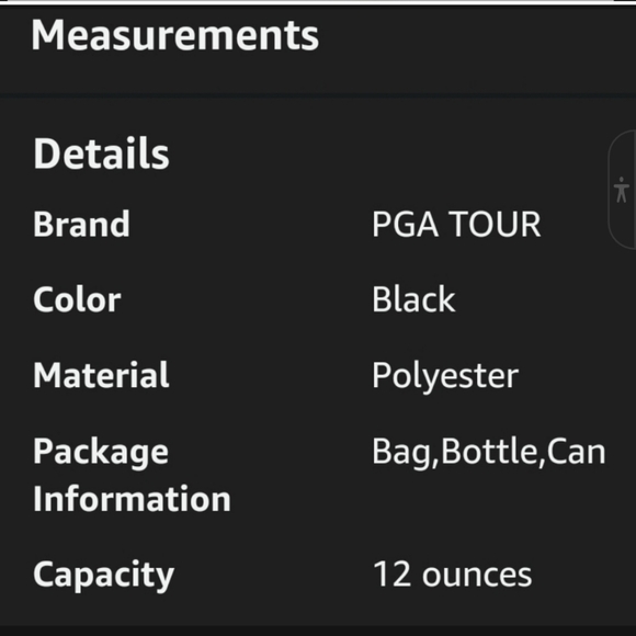 NWT PGA Tour Unisex 10 Can Insulated Golf Cooler Bag Black One Size - Picture 2 of 4